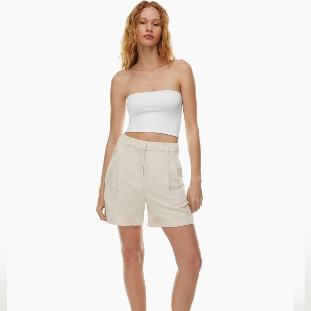 Aritzia Wilfred Linen Midi Effortless Shorts